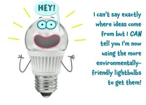 A lightbulb having an idea