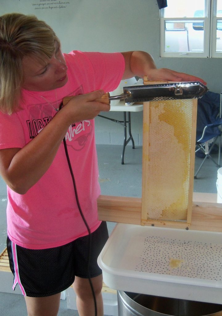 Maribeth with honeycomb