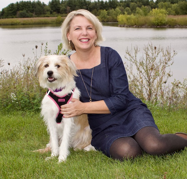 Author Maribeth Boelts and dog Honey