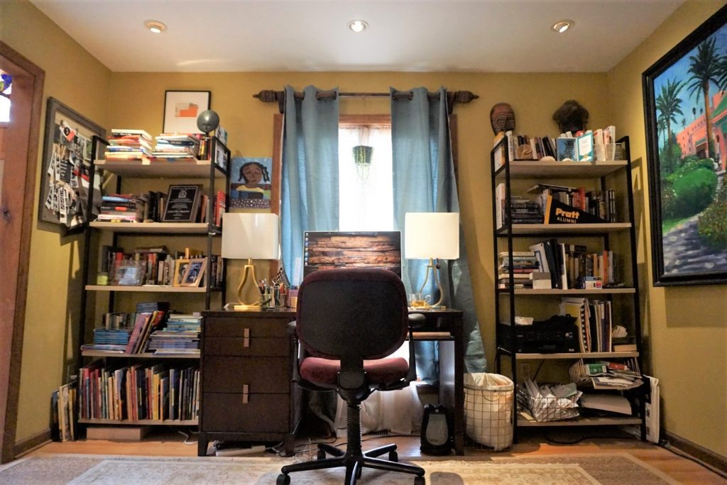Photo of Lesa Cline-Ransome's writing desk.