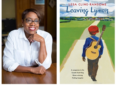 Author Lesa Cline-Ransome and the cover of her book Leaving Lymon.