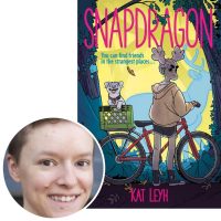 author Kat Leyh and the cover of her graphic novel Snapdragon