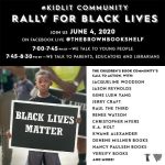 Kidlit community rally for black lives poster