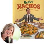 author Sandra Nickel and the cover of her book Nacho's Nachos
