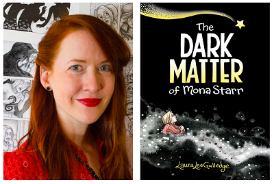 Author Laura Lee Gulledge and the cover of her graphic novel The Dark Matter of Mona Starr.