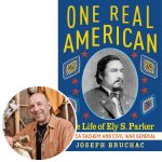 author Joseph Bruchac and the cover of his book One Real American