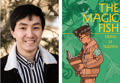 Author Trung Le Nguyen and the cover of his debut graphic novel The Magic Fish.