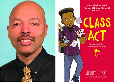 Jerry Craft and the cover of his new graphic novel Class Act.