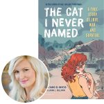 author Amra Sabic-El-Rayess and the cover of her book Tha Cat I Never Named
