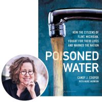 Candy Cooper and the cover of her book Poisoned Water