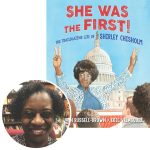 Katheryn Russell-Brown and the cover of her book She Was First