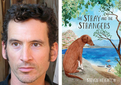 Author Steven Heighton and the cover of his book The Stray and the Strangers.