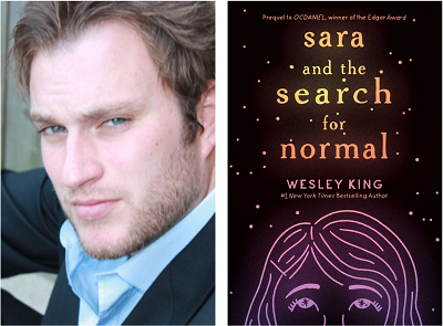 Author Wesley King and the cover of his novel Sara and the Search for Normal.