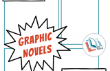 Image with blue graphic novel panels and pop out text that says "What to do with Graphic Novels on TeachingBooks"