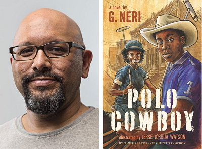 Author G. Neri and the cover of Polo Cowboy.