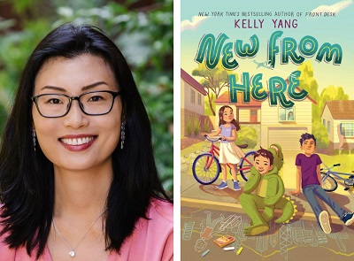 Kelly Yang and the cover of New From Here.