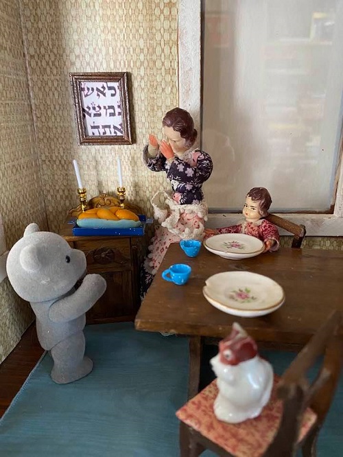A scene from inside Laurel Snyder's dollhouse.