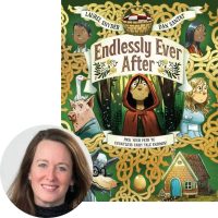 Laurel Snyder and the cover of Endlessly Ever After