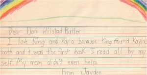 Scan of a letter from a child to the author.