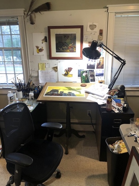 Brian Lies's drawing table.