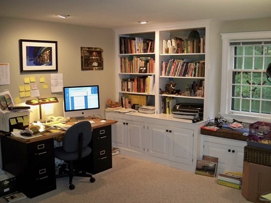 Brian Lies's writing desk in his home studio.