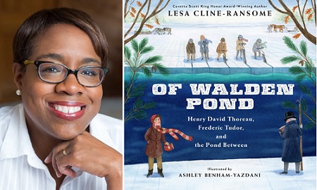 Lesa Cline-Ransome and the cover of Of Walden Pond