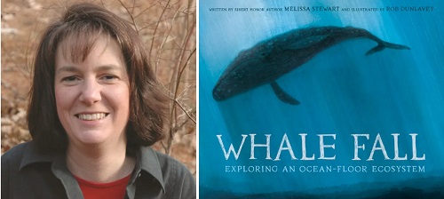 Melissa Stewart and the cover of Whale Fall.