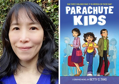 Betty C. Tang and the cover of Parachute Kids