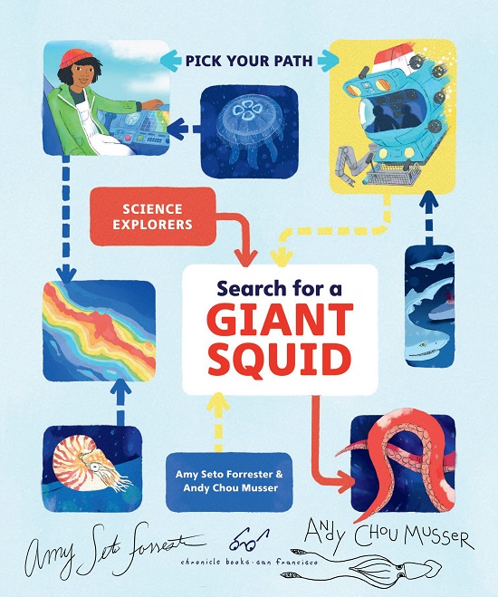 The title page of Search for a Giant Squid signed by the author and illustrator.