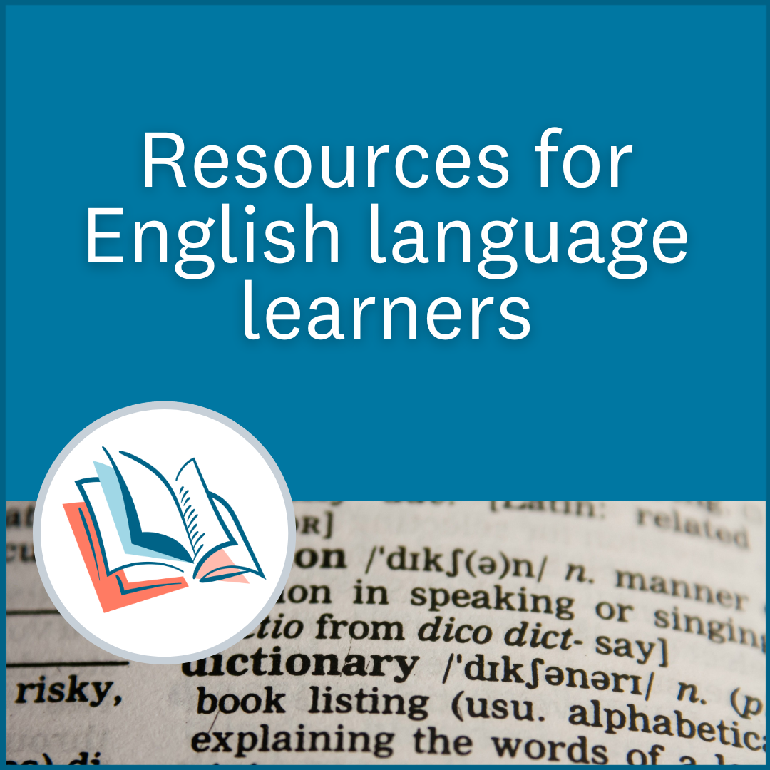 Resources for English language learners graphic