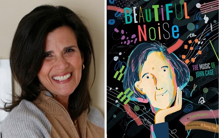 Author Lisa Rogers and the cover of Beautiful Noise.