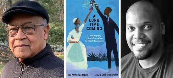 Ray Anthony Shepard, the cover of A Long Time Coming, and R. Gregory Christie.