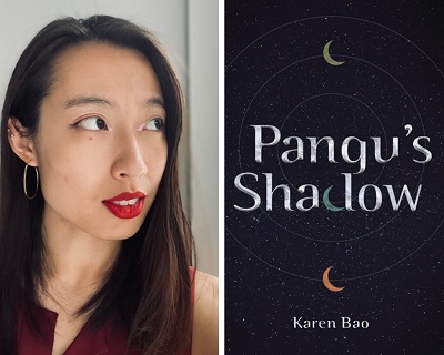 Karen Bao and the cover of Pangu's Shadow.