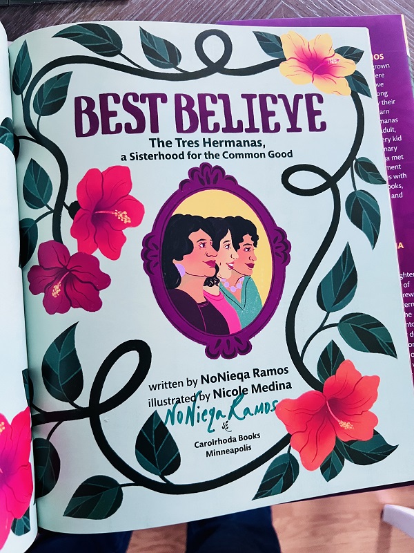 The title page of Best Believe signed by the author, NoNieqa Ramos.