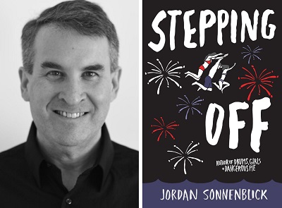 Jordan Sonnenblick and the cover of Stepping Off.