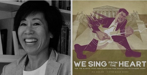 Mia Wenjen and the cover of We Sing from the Heart.