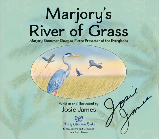 The title page of Marjory's River of Grass, signed by the author, Josie James, aka JoAnn Adinolfi.