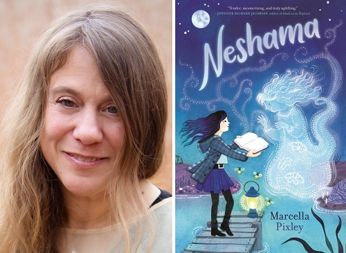 Marcella Pixley and the cover of Neshama.