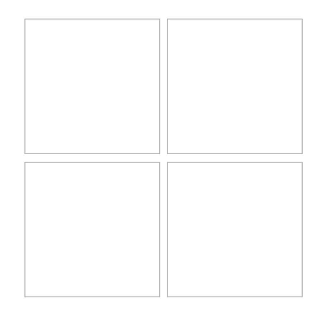A grid of four empty squares for readers to draw in their own sequential story.